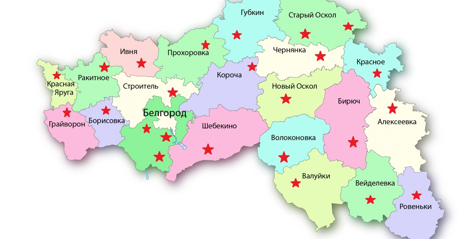 Губкинский белгородская область на карте. Области рядом с Белгородской областью.
